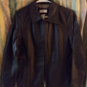 Covington rich brown genuine leather ladies jacket size M